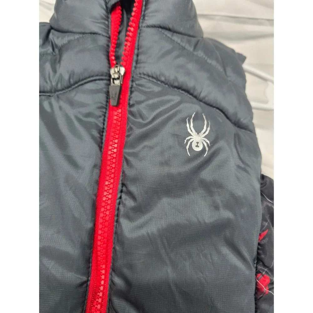 Spyder Kids Puffer Vest Gray Red‎ Spider Logo Size 18M
